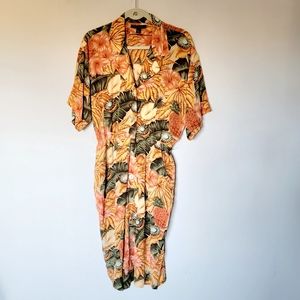 Vintage Gillian Tropical Printed Silk Dress